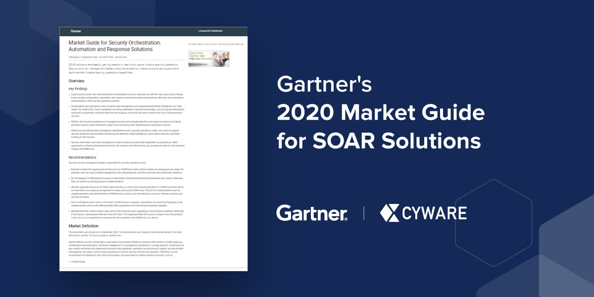 What's Next for SOAR: Looking at Gartner's 2020 Market Guide for SOAR Solutions