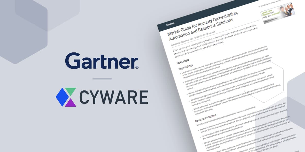 Cyware Recognized in Gartner’s 2020 Market Guide for Security Orchestration, Automation, and Response Solutions, Cyware named as a Representative Vendor in the 2020 Report - Featured Image