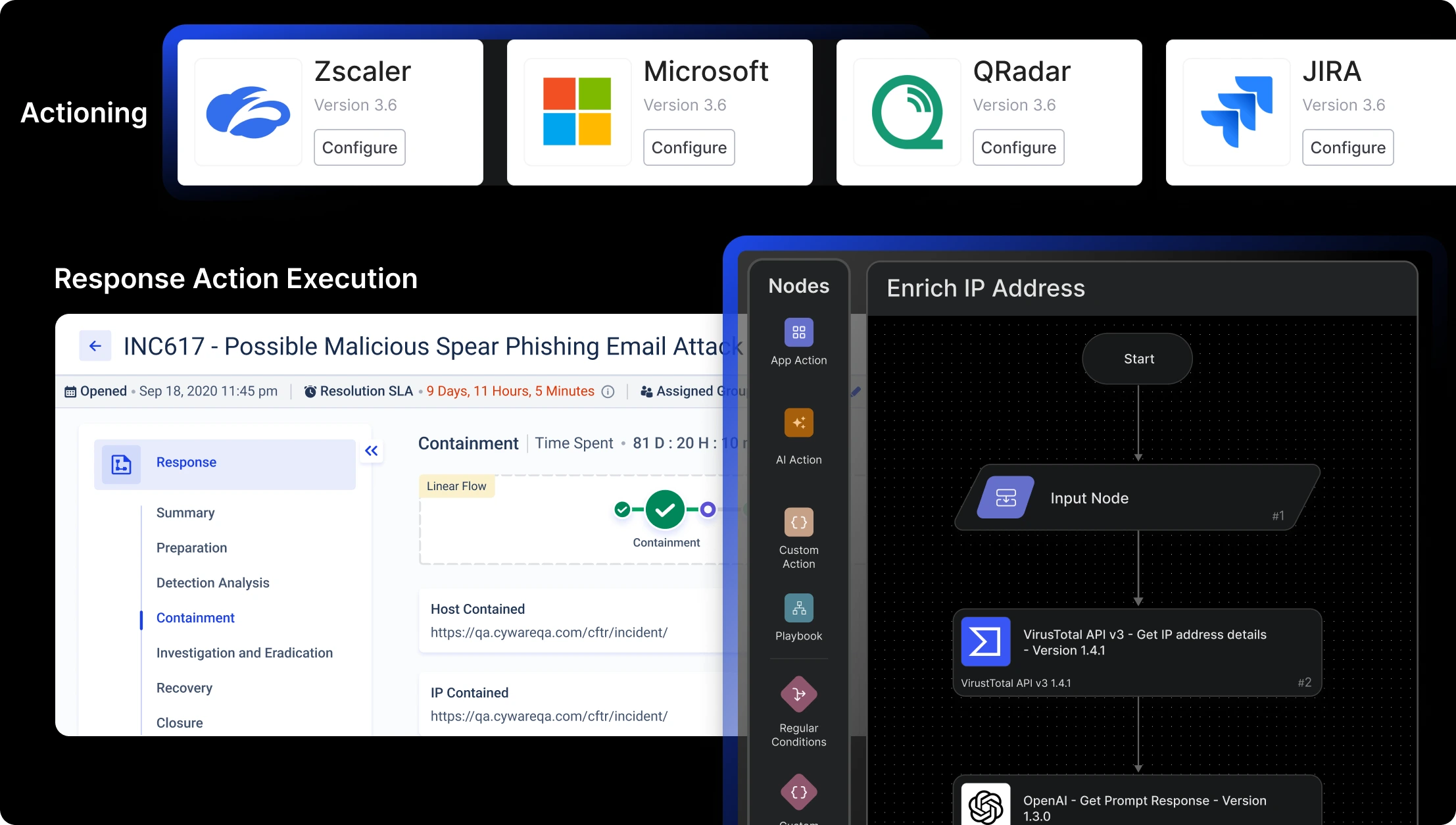 Cyware AI and Cyware Orchestrate enabling automated threat intelligence workflows, AI-powered playbooks, and faster security response