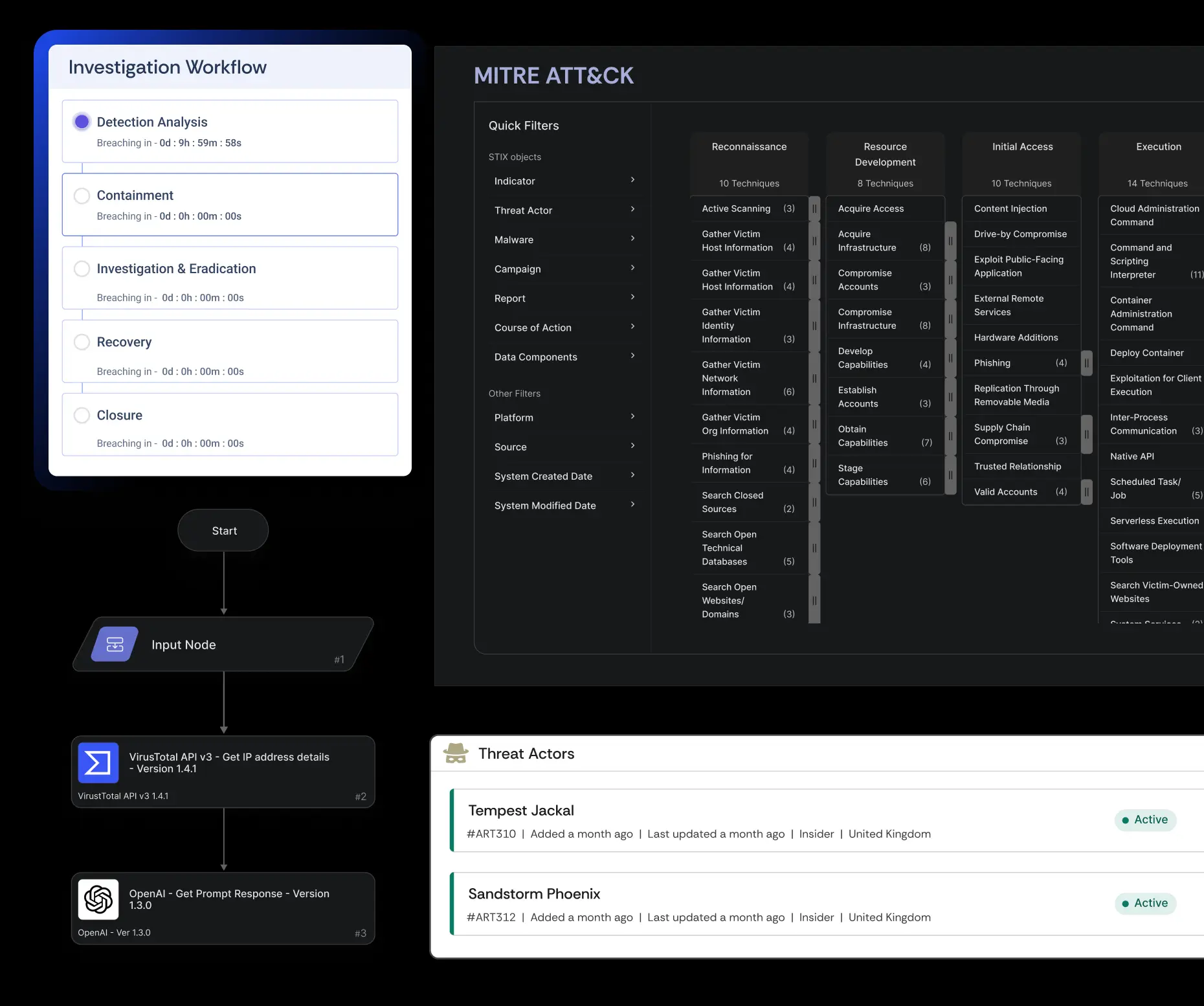 Cyware platform transforming EDR alerts into automated, actionable incidents by enriching hashes and orchestrating endpoint remediation