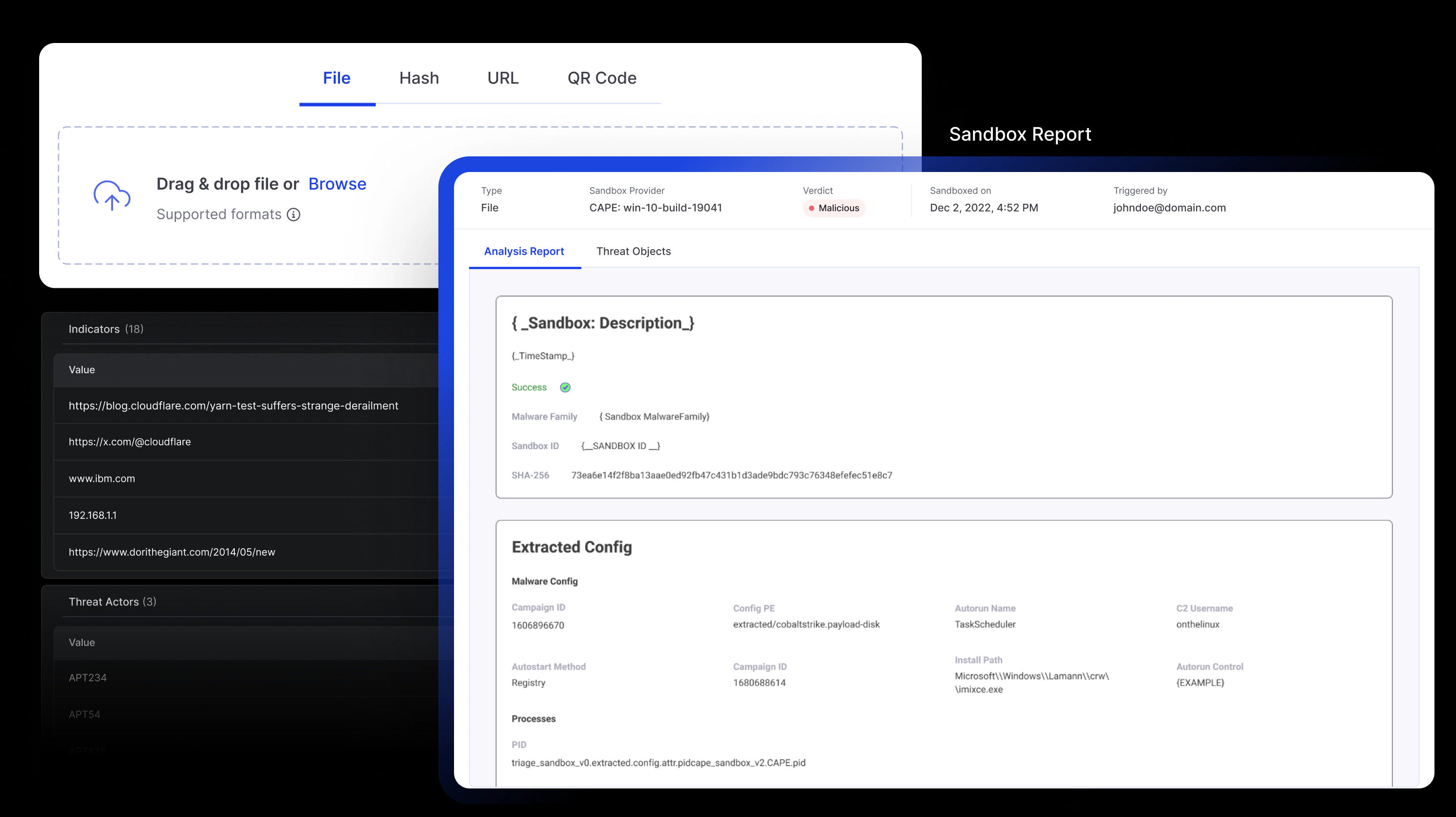 Cyware sandboxing service for rapidly uncovering malware behavior