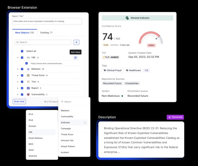 Threat Intelligence Platform – Browser Extension